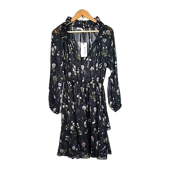 NA-KD sheer high neck floral dress size XS - Picture 4 of 9